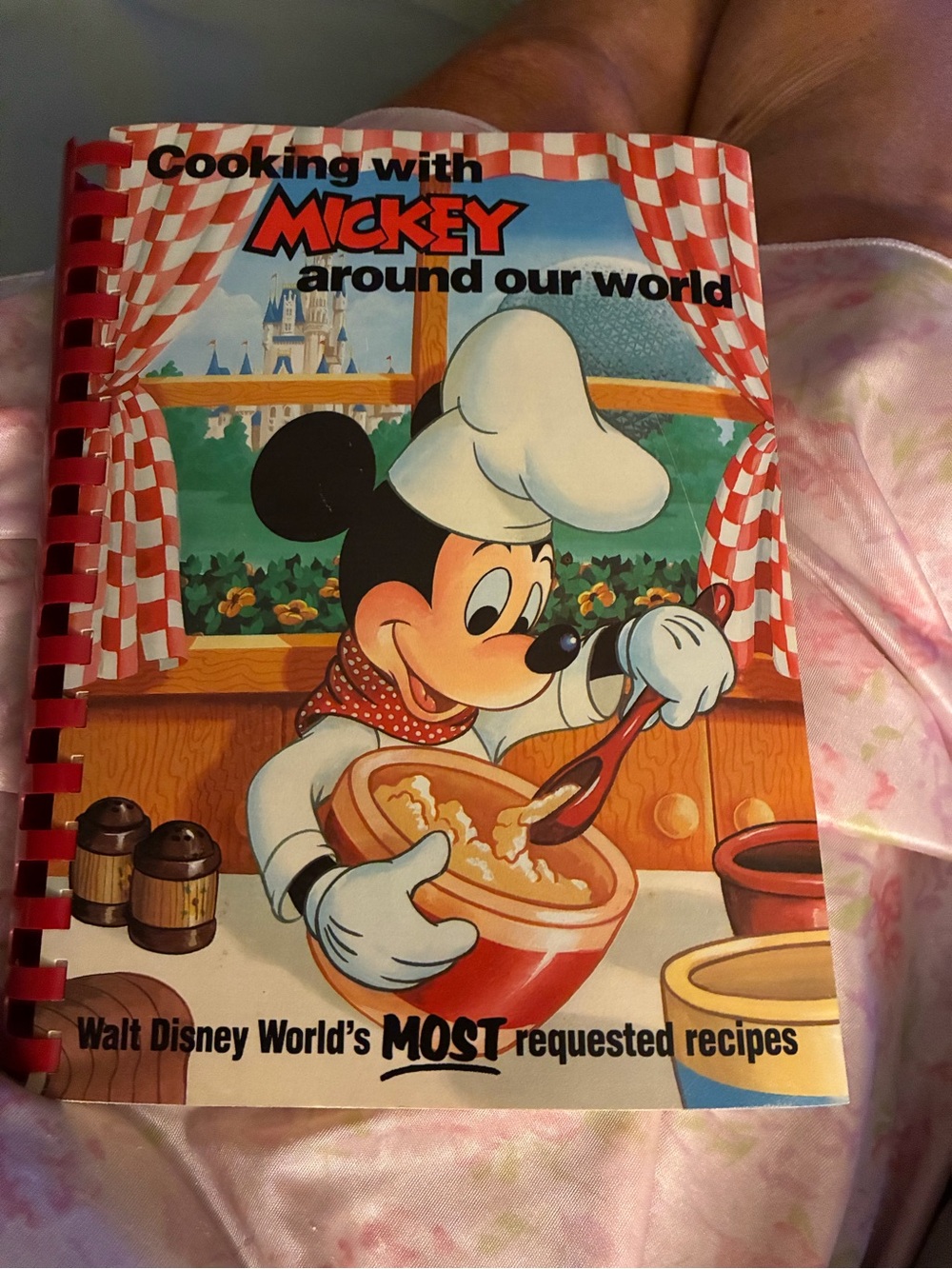 Vintage cookbook by Disney “Cooking with Mickey around the world”.